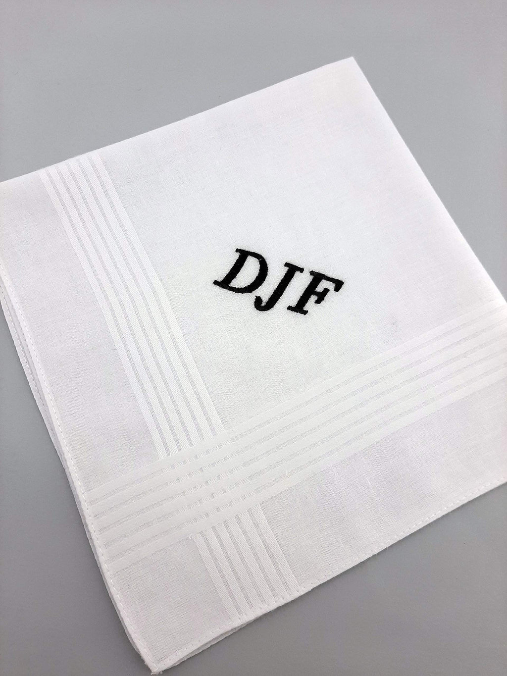 Monogrammed Handkerchief for Men Christmas Gifts for Him Soft Cotton Men's Initial Letter Hanky Groom Wedding Hankerchief Personalized