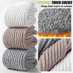 EBMORE Womens Merino Wool Slouchy Boot Socks Thermal Warm Winter Thick Scrunch Slouch Cozy Crew Gifts Socks 4 Pairs Stocking Stuffers(Black/khaki/Grey/White,M)