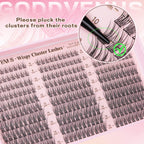 Goddvenus Lash Clusters Kit 9-14mm Wispy Eyelash Clusters Lashes Natural DIY Lash Extension Kit Short Cluster Eyelash Extensions Kit 300pcs C Curl Individual Lashes Cluster Eyelash (With Tweezers)