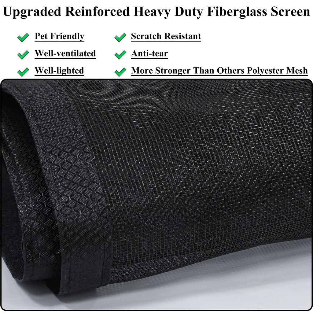 Mpmedo Magnetic Screen Door Upgraded-Model Full Strip Magnets,Reinforced Heavy Duty Mesh Screen Doors Magnets,Full Frame Seal Retractable Door Screen Magnetic Closure for Single Front Sliding Door