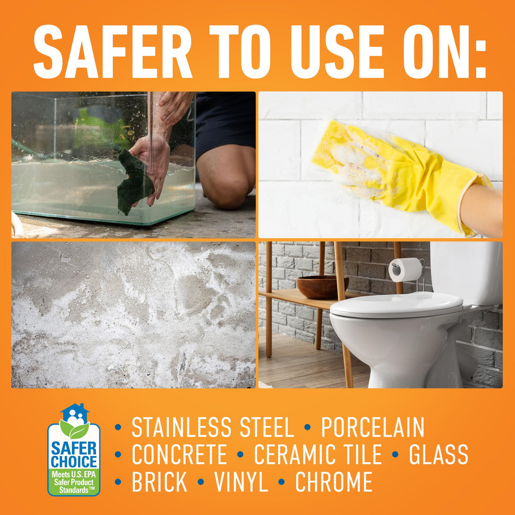 CLR Brands Calcium, Lime & Rust Remover with Cling, 22 oz. Spray Bottle, Adheres to Hard-to-Reach Surfaces, Blasts Calcium, Dissolves Lime Deposits, Zaps Stubborn Rust Stains and Hard Water Deposits