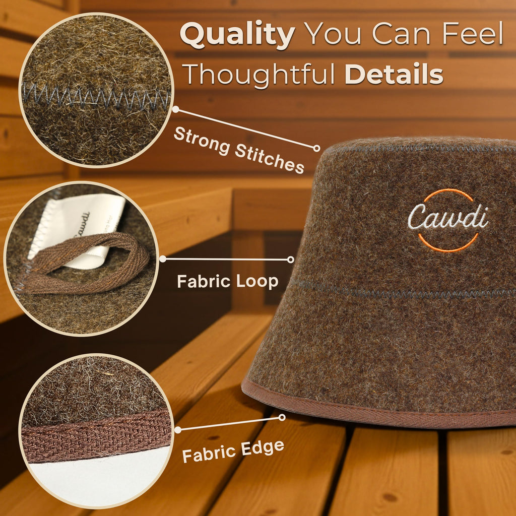 Wool Sauna Hat for Men & Women - Sauna Hat for Hair - Sauna Cap for Women & Men - Handmade Natural Wool Sauna Hats for Women and Men - Spa Accessories – Russian Banya Hat - Finnish Gifts Idea