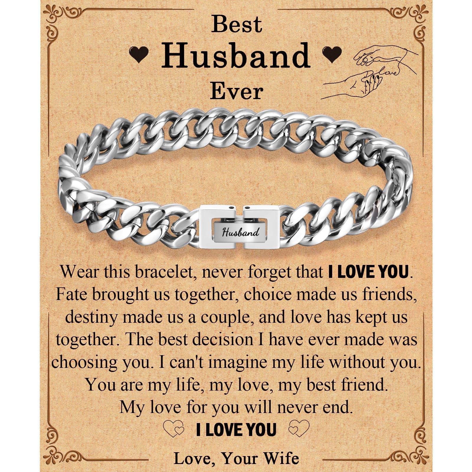 EFVISD Gift for Him Husband Bracelet Gifts Presents from Wife