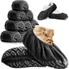 Premium Boot & Shoe Covers Disposable Booties - 100 Pack - Durable, Non-Slip, Non-Toxic, Water Resistant, Recyclable Protectors for Indoor & Outdoor - Large Size Fits Most Shoes