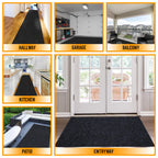 Ottomanson 2' x 5' Hallway Runner with Scraper Pile Extra Durable Non-Slip Rug Mat for Indoor & Outdoor Use - Ideal for Kitchen, Entryway, Patio & Garage - High-Traffic Carpet, Black