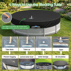 SIHAIAN 8 Ft Round Pool Cover, with Automatic Drain Stock Tank Pool Cover, Patented One-Piece Tensioning System Above Ground Pool Cover, Preventing Waterlogging, Yarn-Dyed Oxford Fabric Solar Cover
