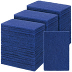 Hoolerry 100 Pcs Heavy Duty Scouring Pads Non Scratch Household Scrub Pads for Cleaning Reusable Pan Scrubber Anti Grease Scrubbing Pads for Dish Kitchen Metal Grills, 4.3 x 3 x 0.3 in (Blue)