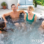Intex PureSpa Plus 6 Person Round Inflatable Hot Tub, Bubble Massage Spa Set, Energy Efficient & Saltwater Compatible (Cell Not Included), 77 in x 28 in