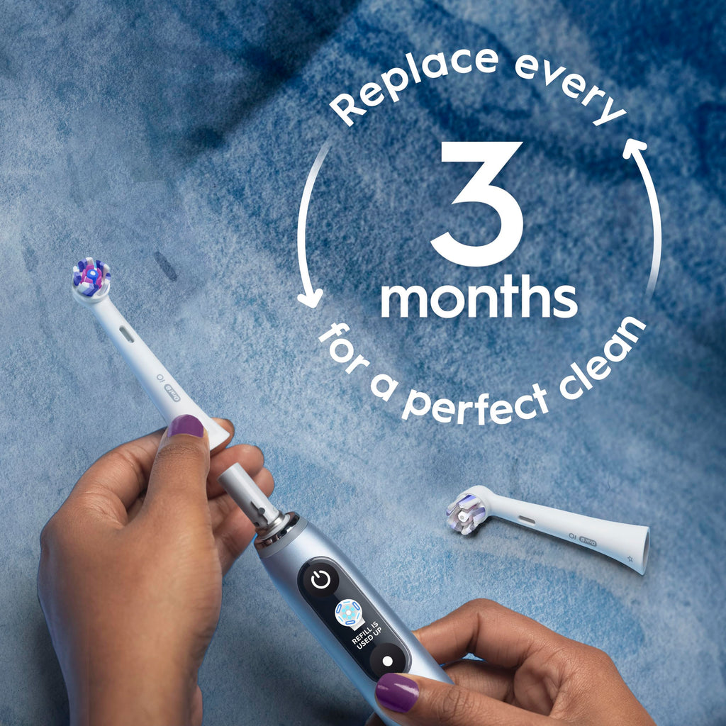 Oral-B iO Series Ultimate Clean Electric Toothbrush Replacement Brush Heads for an Oral-B Electric Toothbrush, 4 Count, White