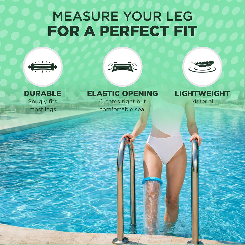 100% Waterproof Adult Cast Covers for Shower Leg, Resuable 28" Long,Easy to wear, Cast shower cover leg,foot bag for showering, post surgery waterproof foot boot covers, Plastic bag to cover leg