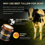 Men's Beef Tallow for Skin, Whipped Grass-Fed Beef Tallow Face Cream, Tallow Balm with Anti-Aging Retinol & Hyaluronic Acid, Mens Skin Care Face Moisturizer, Reduces Wrinkles Lines, Sandalwood, 3.5 OZ