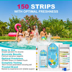 Salt-Water Pool Test Strips Kit: 150 Counts 8-in-1 for Salt Water Pool Testing Kit, Salt Pool Test Strips for Hot Tub Spa Testing Salt Chlorine pH and More