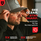 NoCry Clear Safety Glasses for Men and Women with Anti-Fog and Scratch Resistant Wrap Around Lenses, Adjustable Temples and Nose Pads — ANSI Z87 Certified Protective Eyewear with 100% UV Shielding