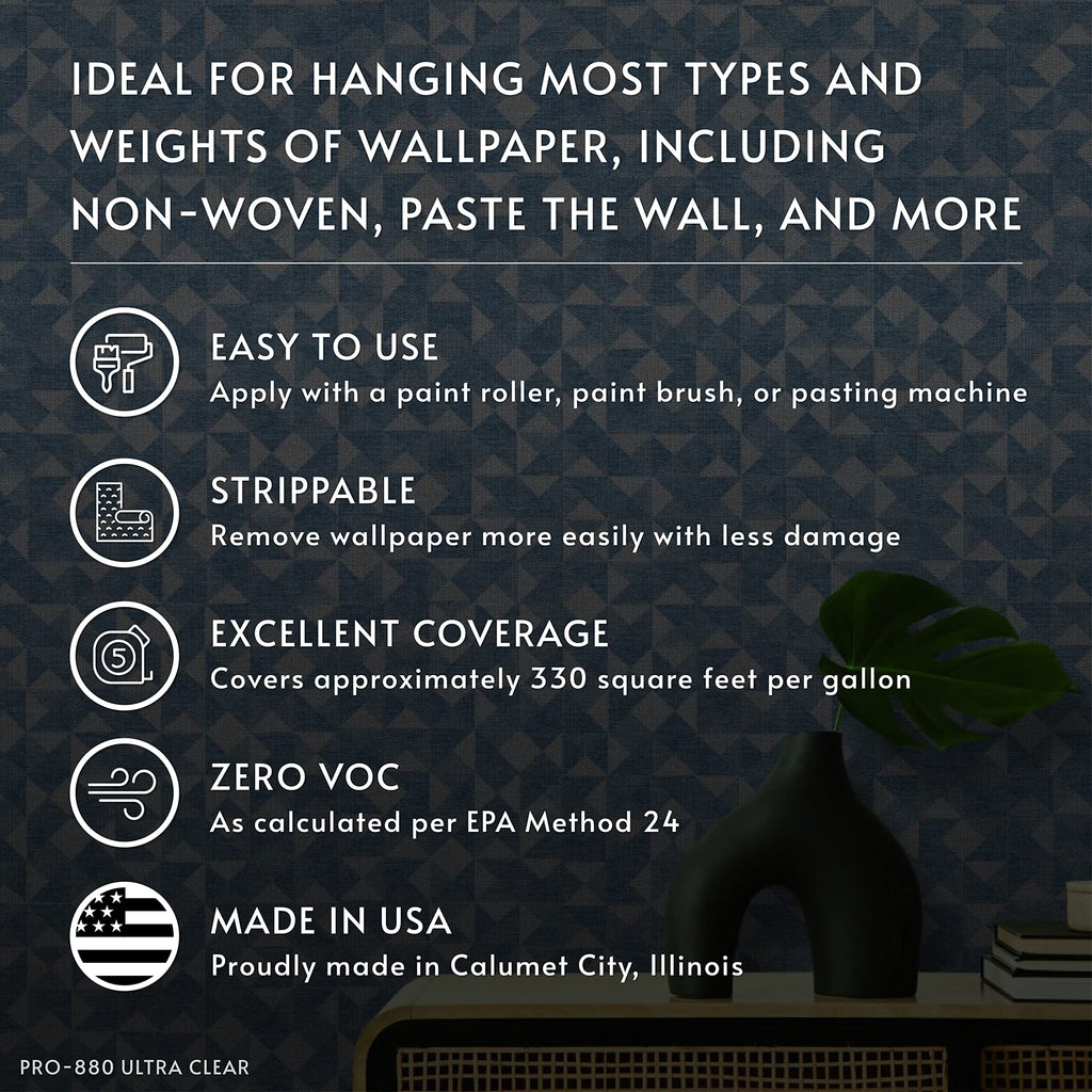 Roman Ultra® Clear Strippable Wallpaper Adhesive, PRO-880 (5 Gallons - 1,650 sq. ft.)