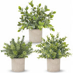 Der Rose 3 Pack Mini Fake Plants, Sage Green Artificial Plants for Shelves