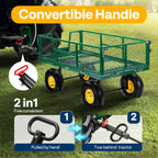VIVOHOME Steel Garden Cart Heavy Duty 900 LBS 4.5 Cu Ft Utility Wagon