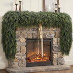 2PCS 6FT Christmas Cedar Garland, Real Touch Soft Greenery Mantel Decor