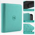 Toploader Binder, Holds 360 Toploaders, 100 Toploaders INCLUDED, 9-Pocket PU Cover Top Loader Binder for 3" x 4" Rigid Toploaders, Ringless Double-Sided Toploader Card Binder for TCG, Sport Cards