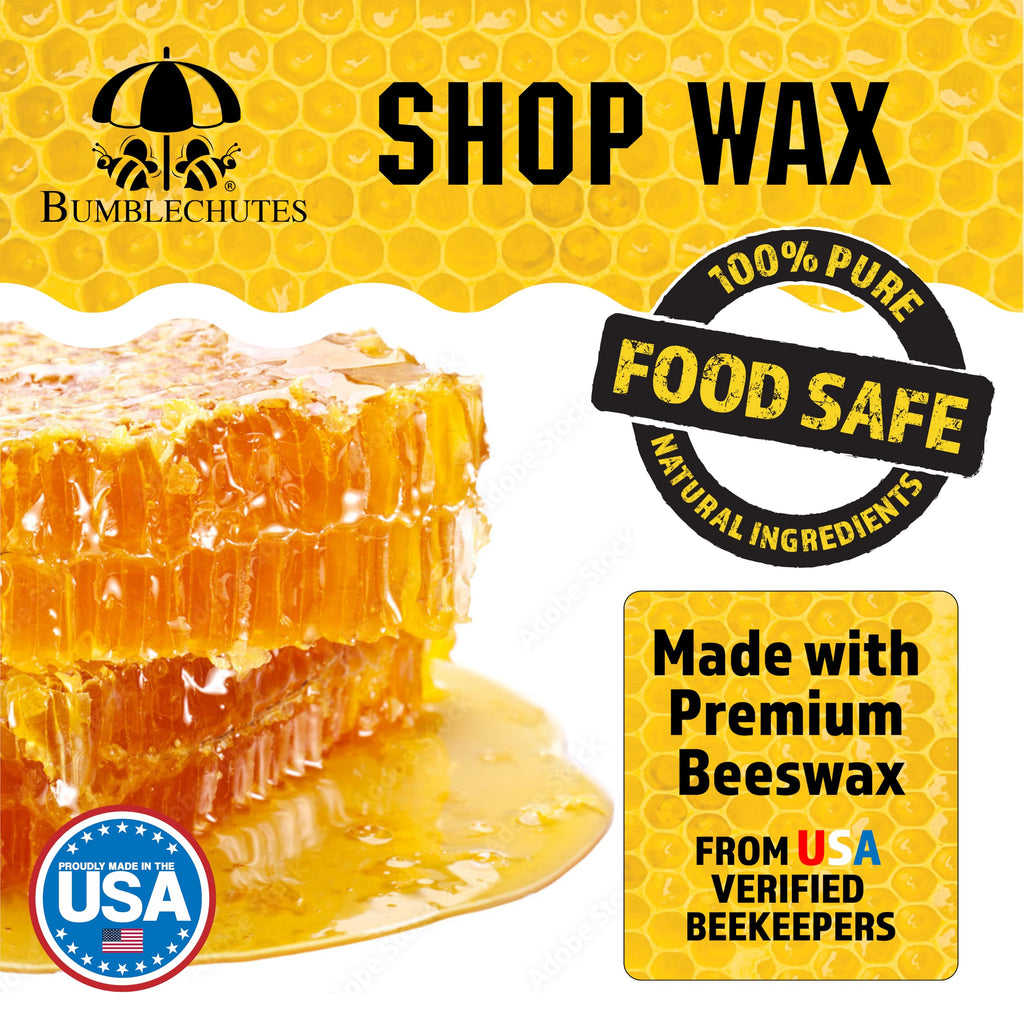 Bumblechutes All-Purpose Shop Wax - All Natural Metal and Wood Wax Finish Paste for Woodworkers, Carnauba Beeswax Wood Polish for Epoxy, Plastic, Metal, Leather, Furniture & Workshop Tools - 8 oz