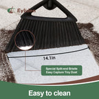 Eyliden Broom, Angle Broom with 57" Long Handle, PET Bristles - Fit Heavy-Duty Cleaning, Also Works Well Fine Dust - Commercial Outdoor Indoor Sweeper for Courtyard Sidewalk Deck Kitchen Lobby, Black