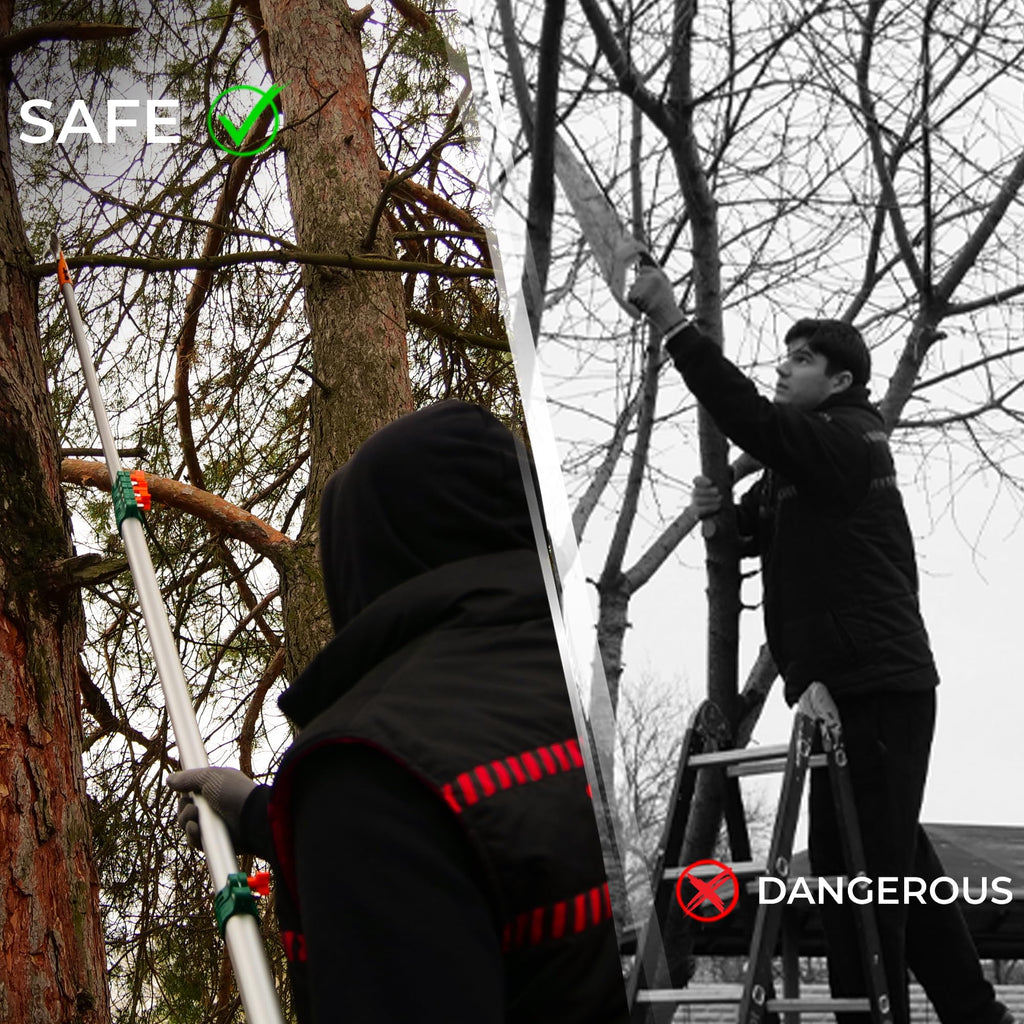 StartPro 18ft Tree Pruning Saw, Telescopic, Manual, Lightweight, Extendable Pole Saw with Sharp Carbon-Enriched Blade for Efficient Tree Maintenance and High-Reach Branch Cutting.