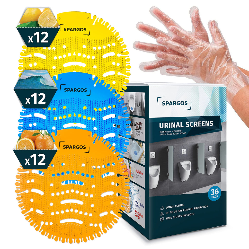 Spargos Urinal Screen Deodorizer, 36 Pack, Anti-Splash Cakes