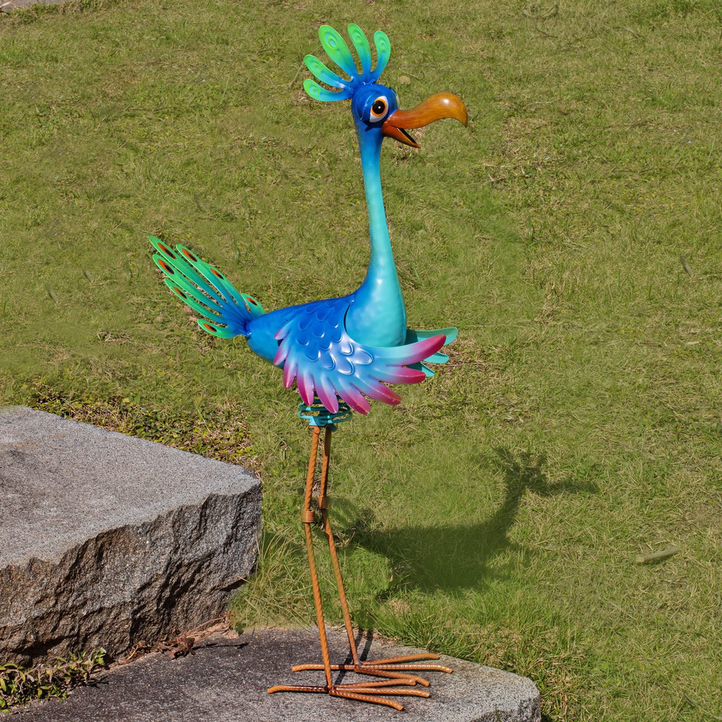 Natelf Metal Wacky Peacock Garden Outdoor Statue 26in for Yard Patio