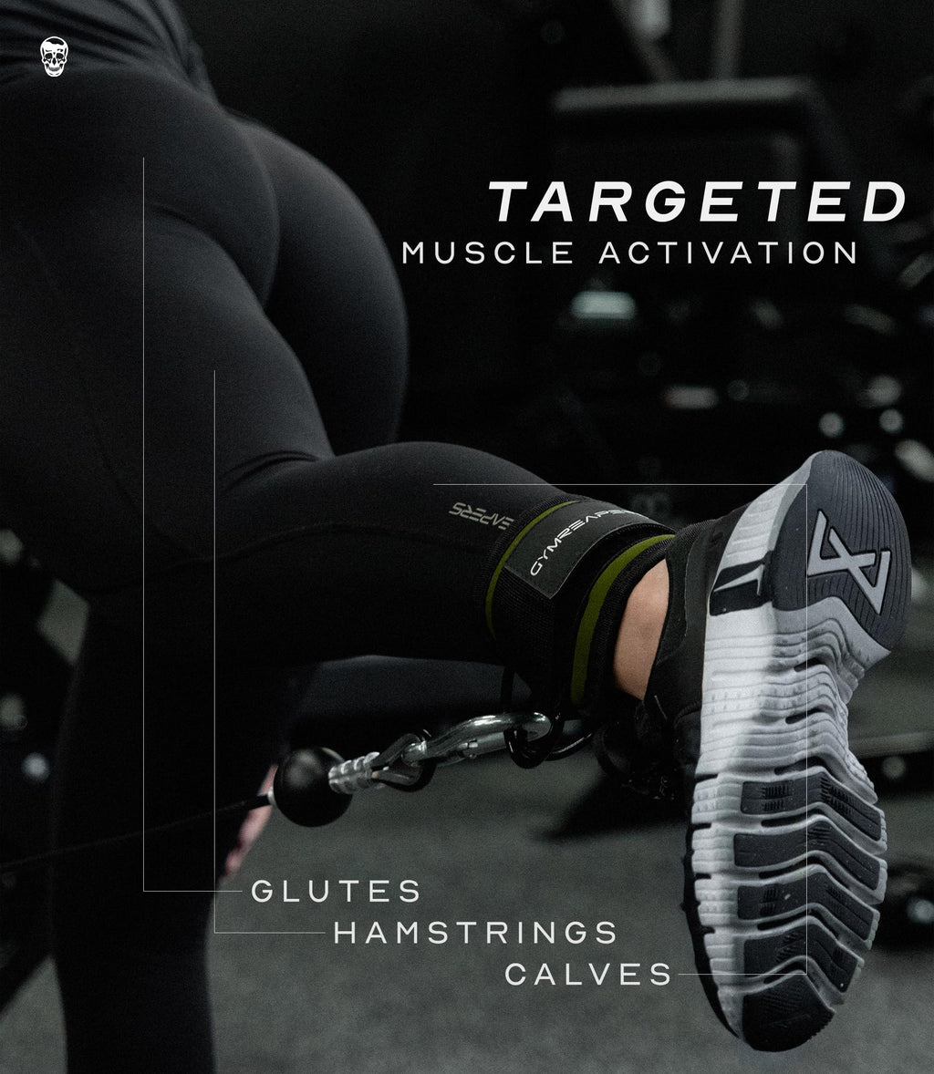 Gymreapers Ankle Strap (Single) For Cable Machine Kickbacks, Glute Workouts, Lower Body Exercises - Adjustable Leg Strap with Neoprene Padding (Ranger Green, Single)