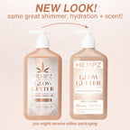 Hempz Glow Getter Body Lotion, Hydrating Moisturizer with Shimmer, 17 oz.