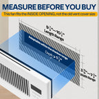 VIVOHOME Quiet Register Booster Fan with Opening 6" x 10" - Smart Thermostat, 10-Speed Control, Removable Dust-proof Mesh & Register Blocker, White