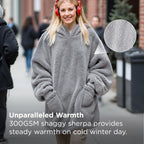 Bedsure Soft Wearable Blanket Hoodies for Women, Grey, Standard