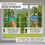 Claro 2 Step Glass Cleaning Cloth 8-Pack – Green Wet & Blue Dry Microfiber Towels Cleaning for Windows, Mirrors & Glass - Streak and Lint Free Cloth for Home, TV, Shower - Machine Washable