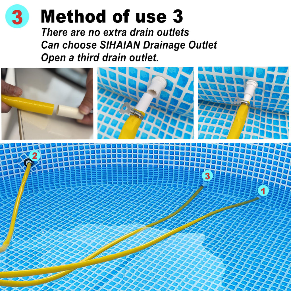 SIHAIAN Pool Cover Automatic Drainer Kit for SIHAIAN Round and Rectangle Pool Cover, Anti waterlogging, Control Cover Surface Water Levele, Prevent Clogging (C:157inch)