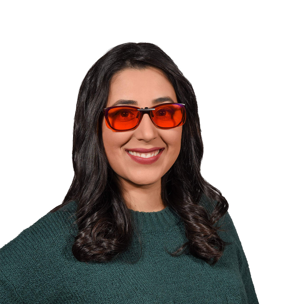 Spectra479 Blue Light Blocking Clip On Glasses - 99.9 Percent Effective Computer Glasses for Men & Women, Durable Lightweight, Reduce Eyestrain, Headaches and Improve Sleep (Nighttime Lens)