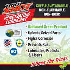 Trick Shot - 3-in-1 Penetrating Lubricant Oil - Biobased Food Grade Industrial Oil for Parts, Rust and Corrosion Remover, Anti-Seize Lubricant Protects Metal Surfaces, Degreases & Cleans - 16 oz