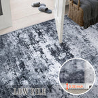 FXRHLP 5x7 Area Rug Living Room: Modern Washable Indoor Carpet Black