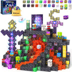 Magnetic Blocks - Mine Magnet World Building Toys for Kids Ages 4-6 6-8 8-12, STEM Magnetic Building Blocks Kids Sensory Toys Games, Gift for 3+ Year Old Boys and Girls