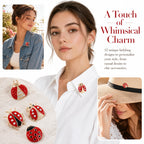 WRITWAA 12 Pcs Ladybug Brooch Pins Set for Women and Girls