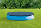 INTEX 28022E Pool Cover: For 12ft Round Easy Set Pools – Includes Rope Tie – Drain Holes – 12in Overhang – Snug Fit