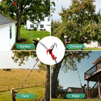 Pole Saw for Tree Trimming, 2-in-1 Tree Pruner with Saw & Pruning Scissors, 10FT Tree Trimmer, Quadruple Pulley System for High Branch Trimming, Yard, Garden & Orchard