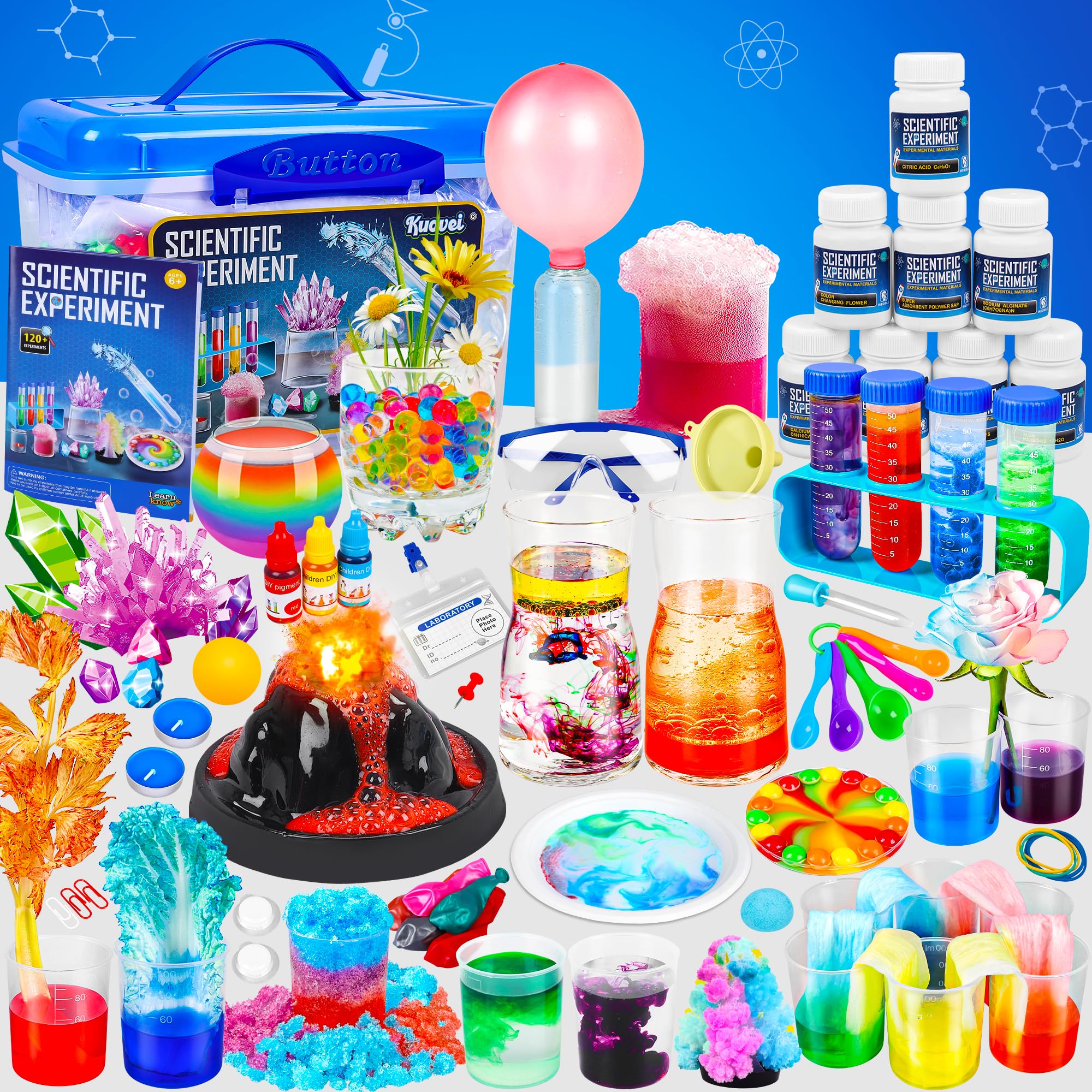 Science Kit for Kids,120 Science Lab Experiments,Scientist Costume Role Play STEM Educational Learning Scientific Tools,Birthday Gifts and Toys for 6 7 8 9 10-12 Years Old Boys Girls Kids