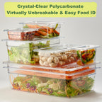 CURTA 6-Pack 1/6 Size 4" Deep NSF Polycarbonate Food Pans with Handled Lids & Drain Trays | Dishwasher & Freezer Safe Clear Container for Prep Tables, Buffet, Salad Bar, Commercial & Home Kitchen
