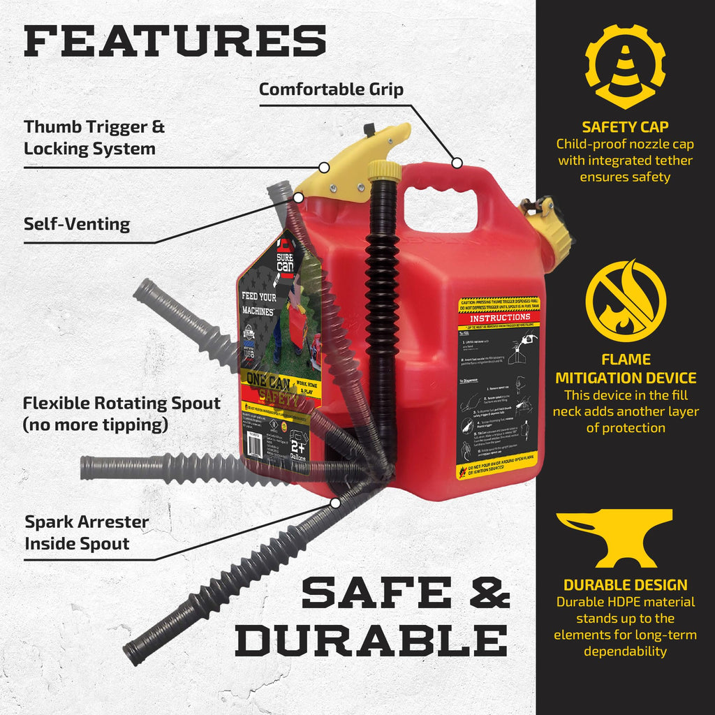 Surecan 2 Gallon Type-II Safety Container - (Red)