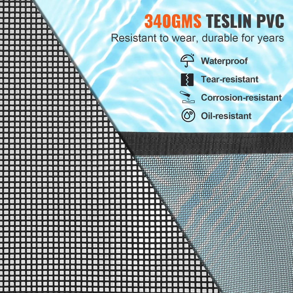 VEVOR Pool Fence, 4 x 48 FT Pool Fences for Inground Pools, Removable Pool Fencing, Easy DIY Installation Swimming Pool Fence, 340gms Teslin PVC Pool Fence Mesh Protects Kids and Pets