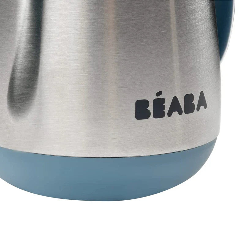 Beaba Stainless Steel Straw Sippy Cup, Insulated Toddler Cups Spill Proof with Removable Handles, Made with High Grade Stainless Steel, 8+ Months, 8.5 oz, (Rain)