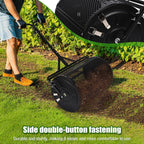 GADFISH 24 Inch Compost Spreader & Lawn Roller, Featuring One Mesh Roller and One 23 Gallon Hollow Roller, Push & Tow Design, Suitable for Lawn Maintenance and Peat Moss Spreader