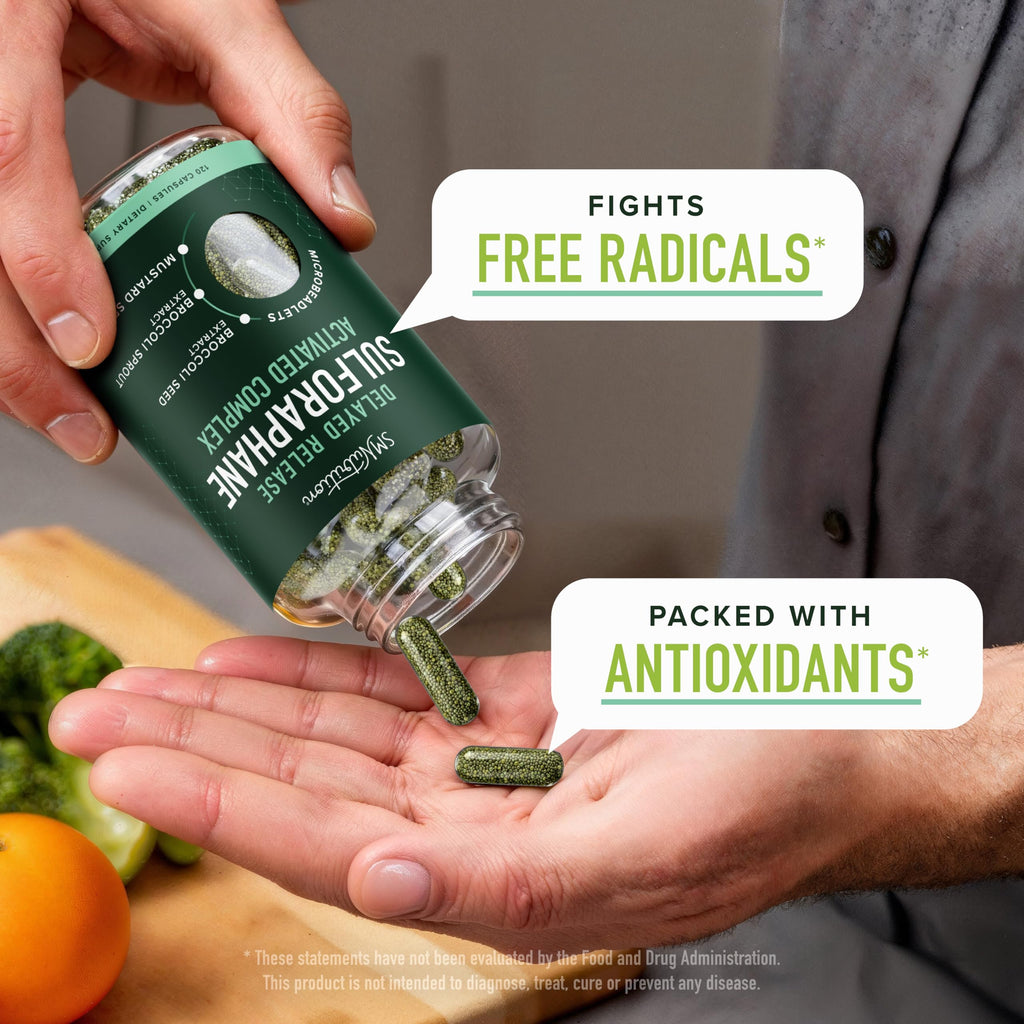 50MG Sulforaphane Supplement from Broccoli Sprouts | NRF2 Activation, Cellular Health & Immune Support | Glucoraphanin, Myrosinase & Antioxidants | 3rd Party Tested | 120 Broccoli Seed Microbeadlets