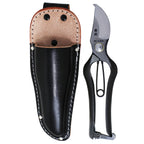 KAKURI Japanese Pruning Shears for Gardening Heavy Duty 8", Made in JAPAN, Professional Garden Bypass Pruners with Leather Sheath, Hand Forged Japanese Carbon Steel, Black