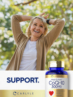 Carlyle CoQ10 300mg | 120 Softgels | Mega Q-Sorb Coenzyme Q-10 | with Black Pepper Extract | Non-GMO, Gluten Free Supplement