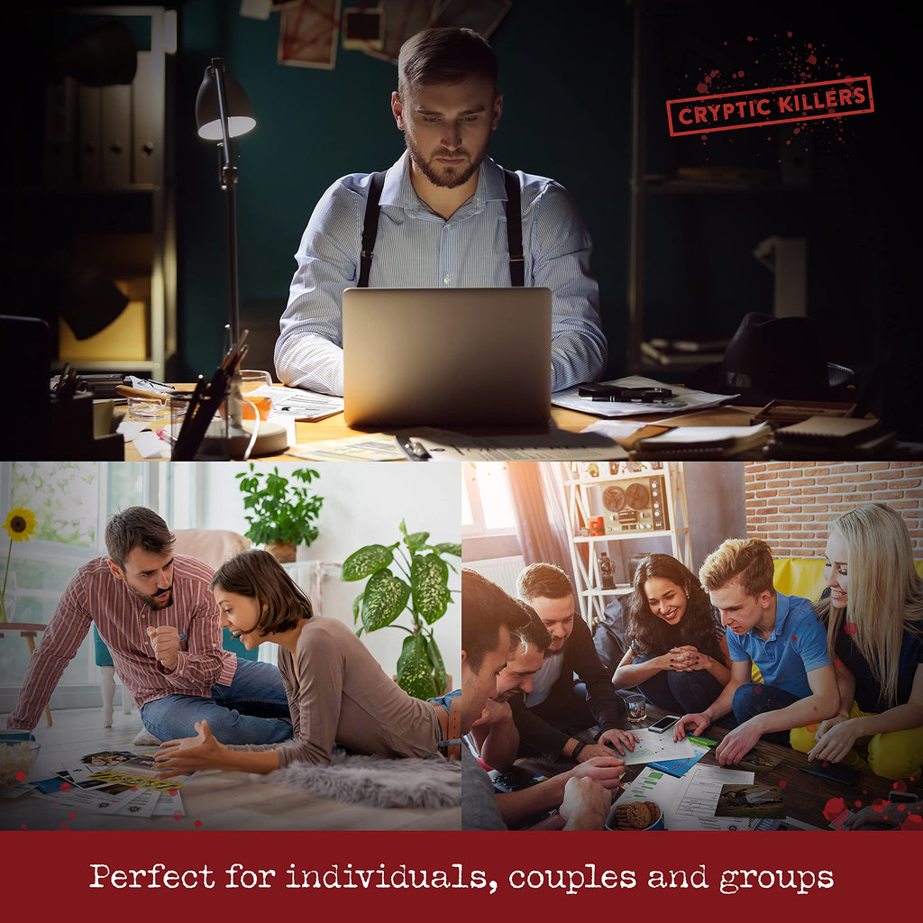 Unsolved murder mystery game - Cold Case Files Investigation - CRYPTIC KILLERS - Detective Evidence & Crime File - individuals, date nights & party games- "Murder at Merivale Manor"